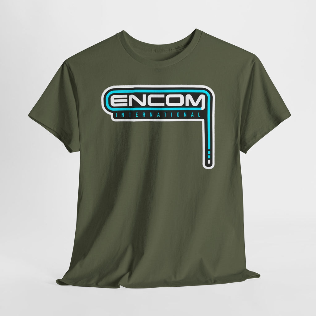 ENCOM International Logo Cotton T-Shirt — Retro Tech Gaming Tee