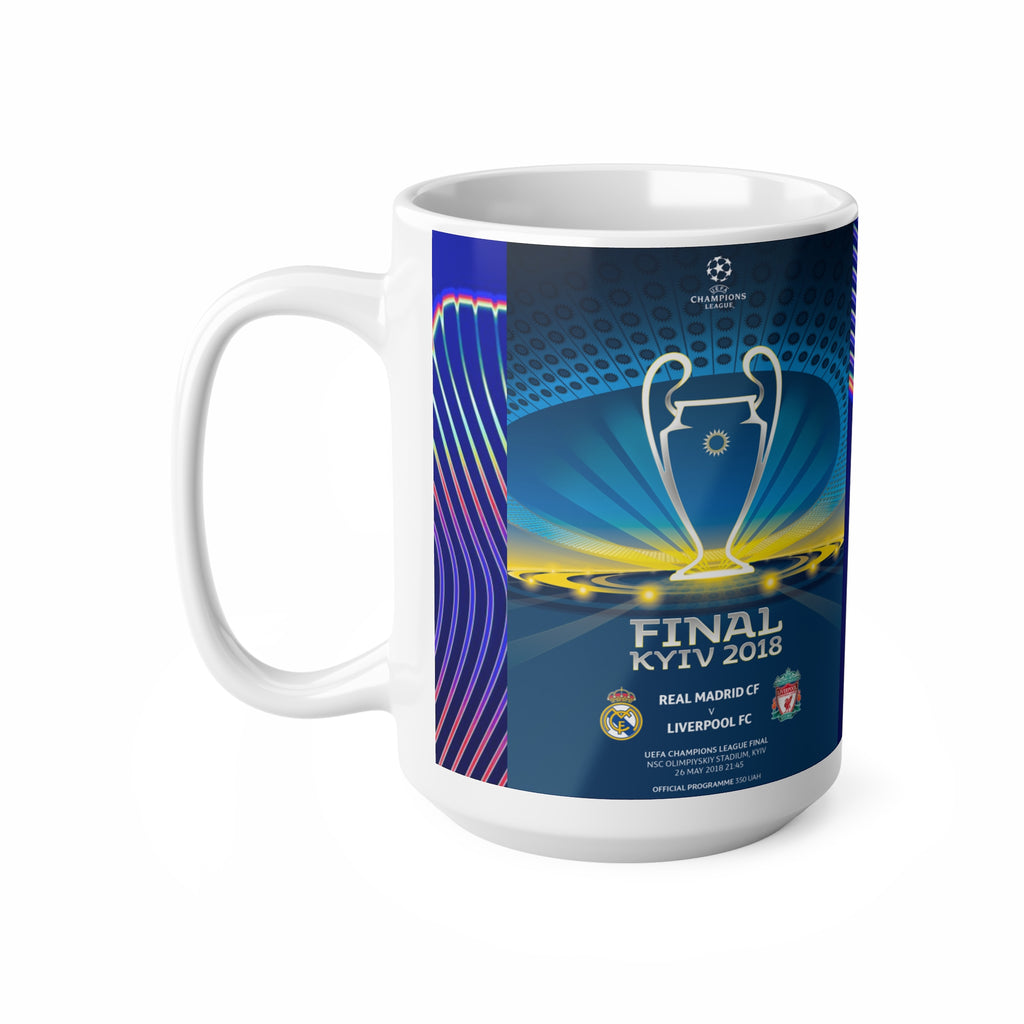 Liverpool 2018 & 2019 UEFA Champions League Finals Programme Covers Inspired Ceramic Coffee Mug — 11oz & 15oz
