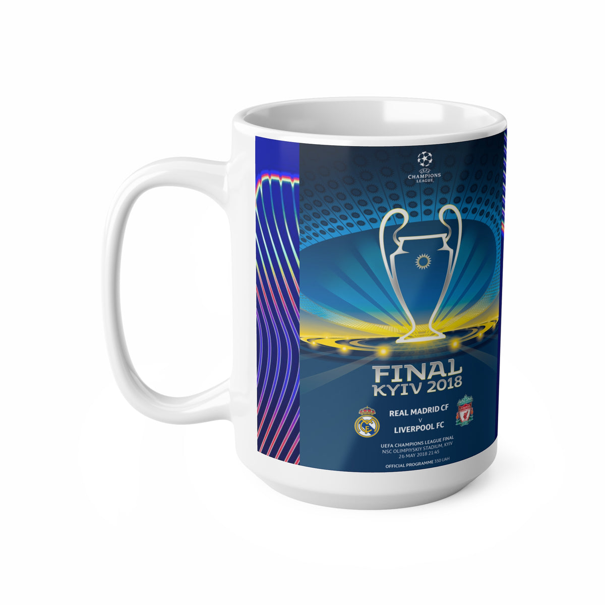 Liverpool 2018 & 2019 UEFA Champions League Finals Programme Covers Inspired Ceramic Coffee Mug — 11oz & 15oz