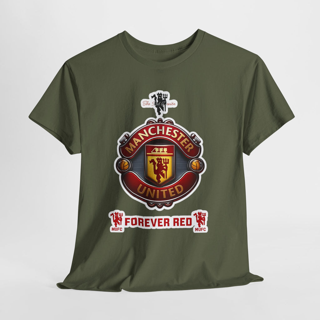 Manchester United Inspired Football Crest Tee — "Forever Red" Supporter Shirt