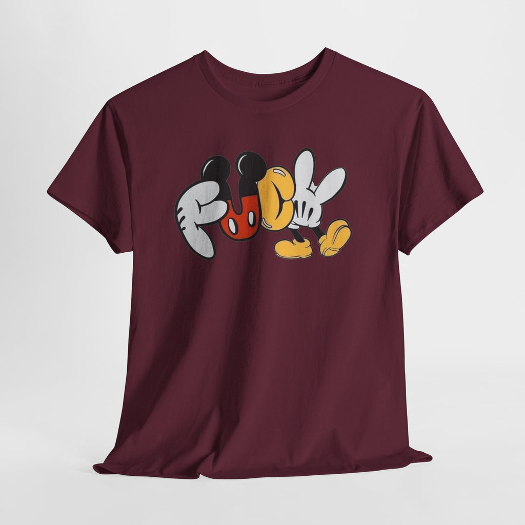 F**K Disney Graphic Tee — Playful Cartoon Hands & Shoes Design
