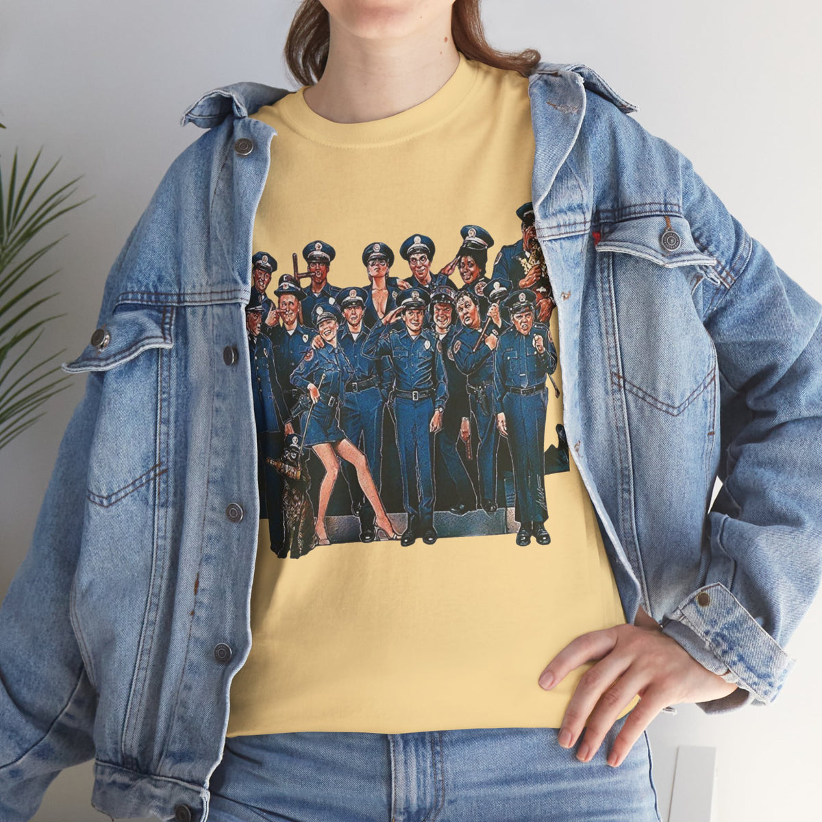 Police Academy Movie Inspired Cotton T‑Shirt — Retro Squad Photo Tee