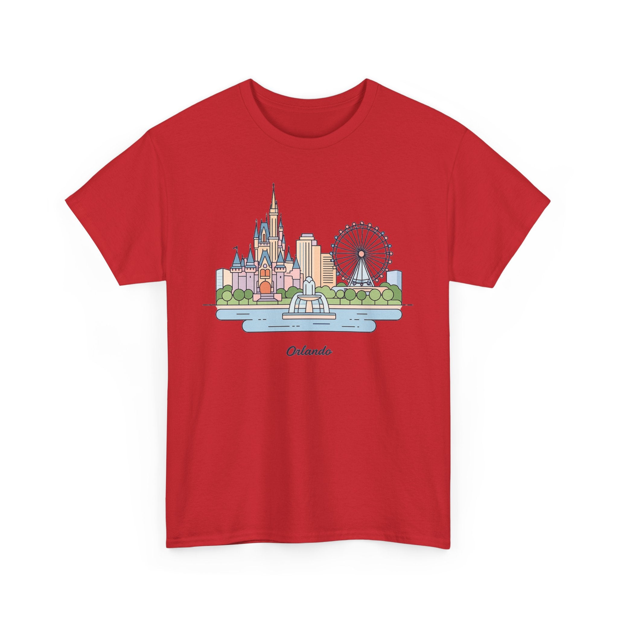 Orlando Skyline T-Shirt — Cute Cityscape Graphic Tee with 'Orlando' Text