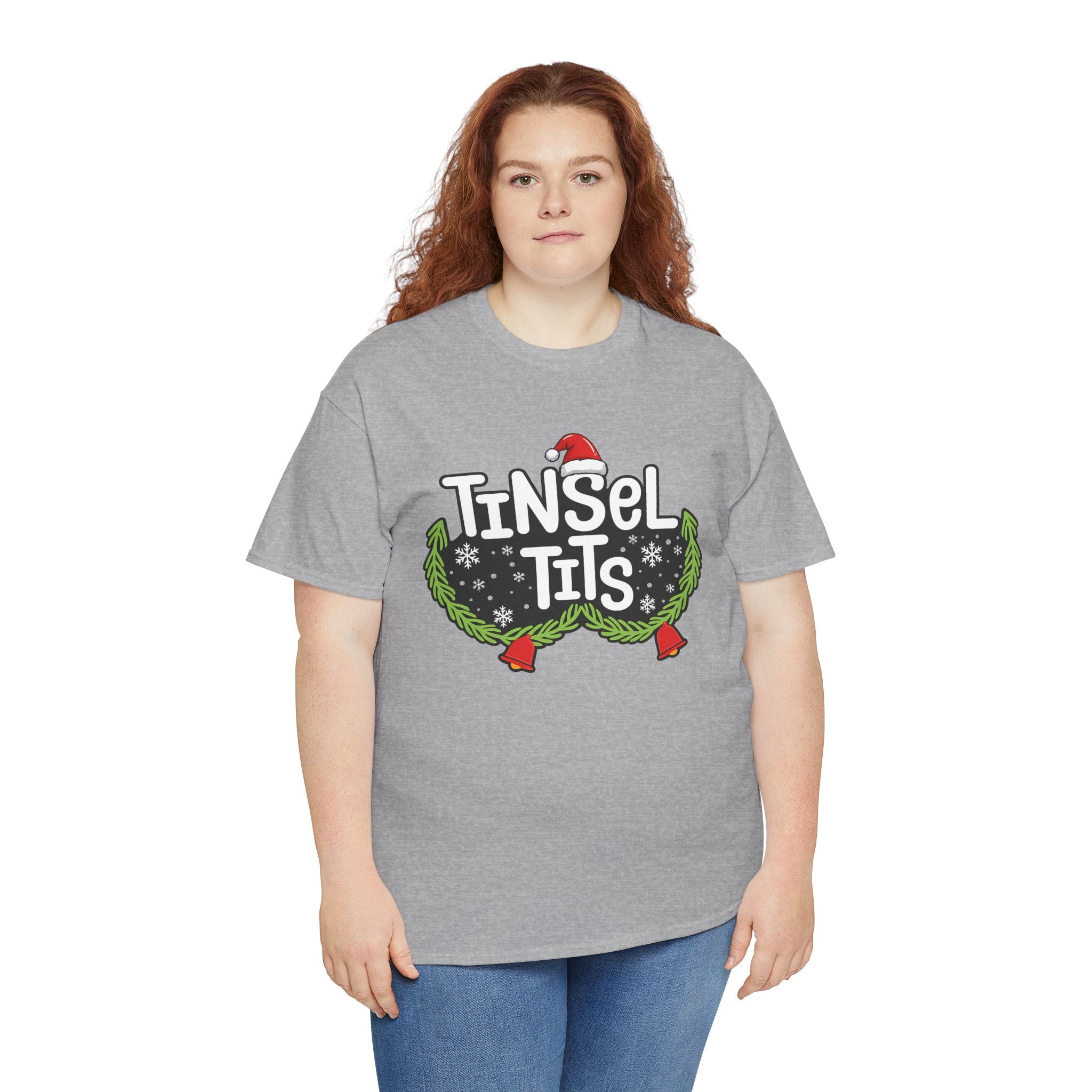 T-Shirt — "Tinsel Tits" Funny Christmas Wreath Holiday Tee