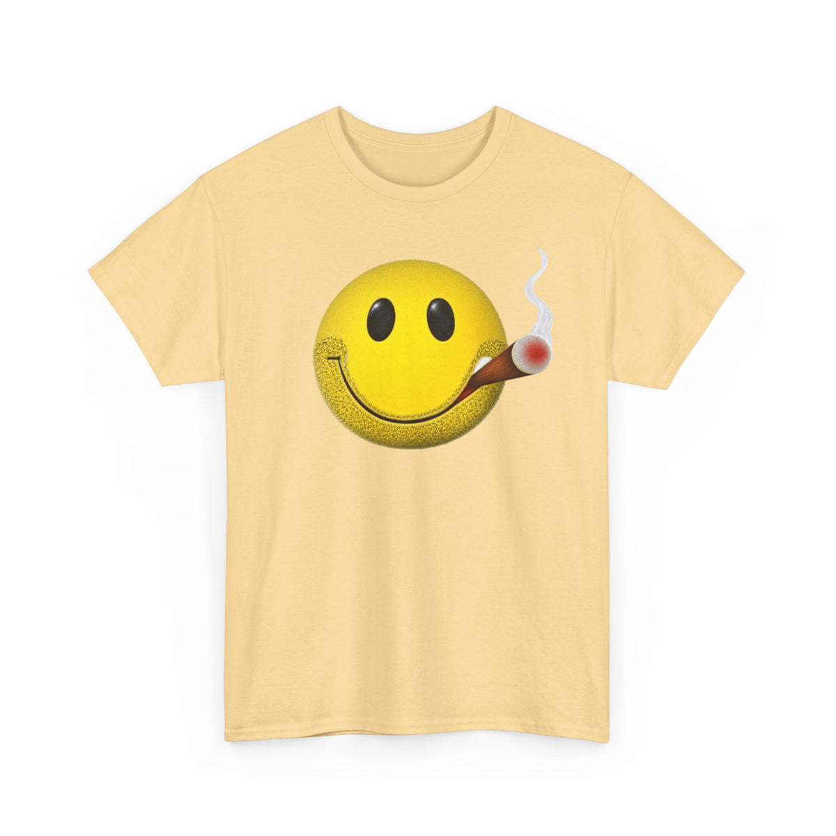 Smoking Happy Face Cigar Unisex Heavy Cotton Tee