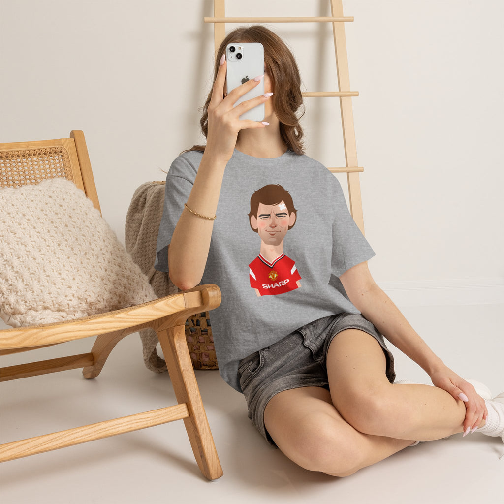 Bryan Robson Manchester United Legend Portrait Cotton T-Shirt
