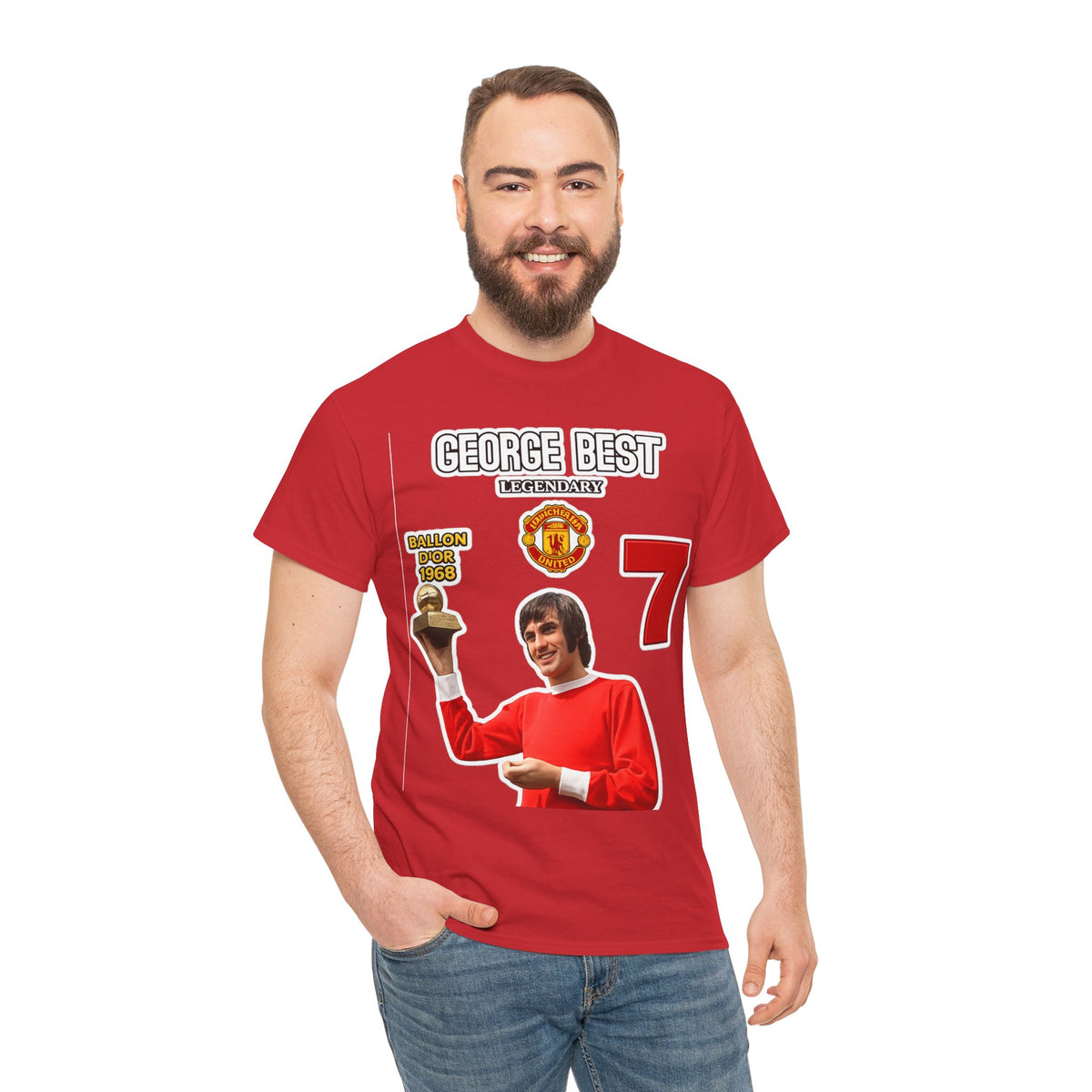 George Best Manchester United #7 Vintage Soccer T-Shirt – Ballon d'Or Tribute