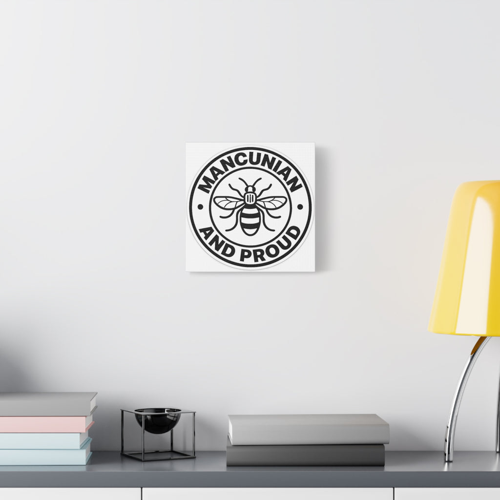 Matte Canvas: "Mancunian And Proud" Manchester Bee Wall Art