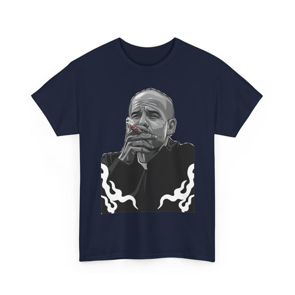 Pep Guardiola Smoking Portrait T‑Shirt — Moody Graphic Tee