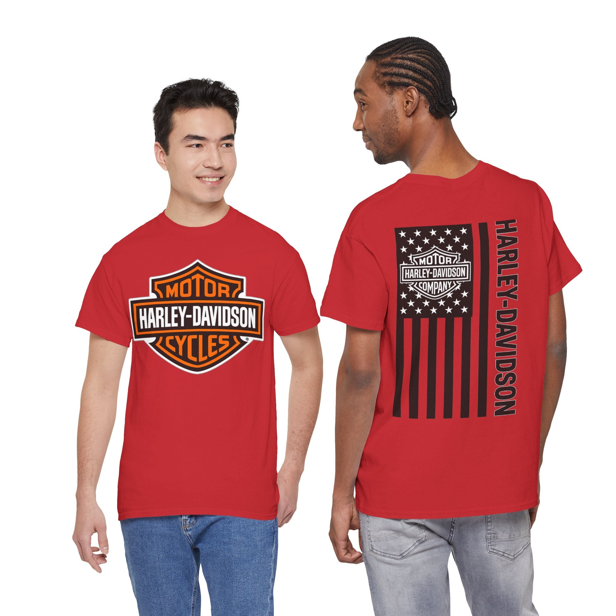 Harley-Davidson American Flag Tee — Vintage Motor Company Back Print