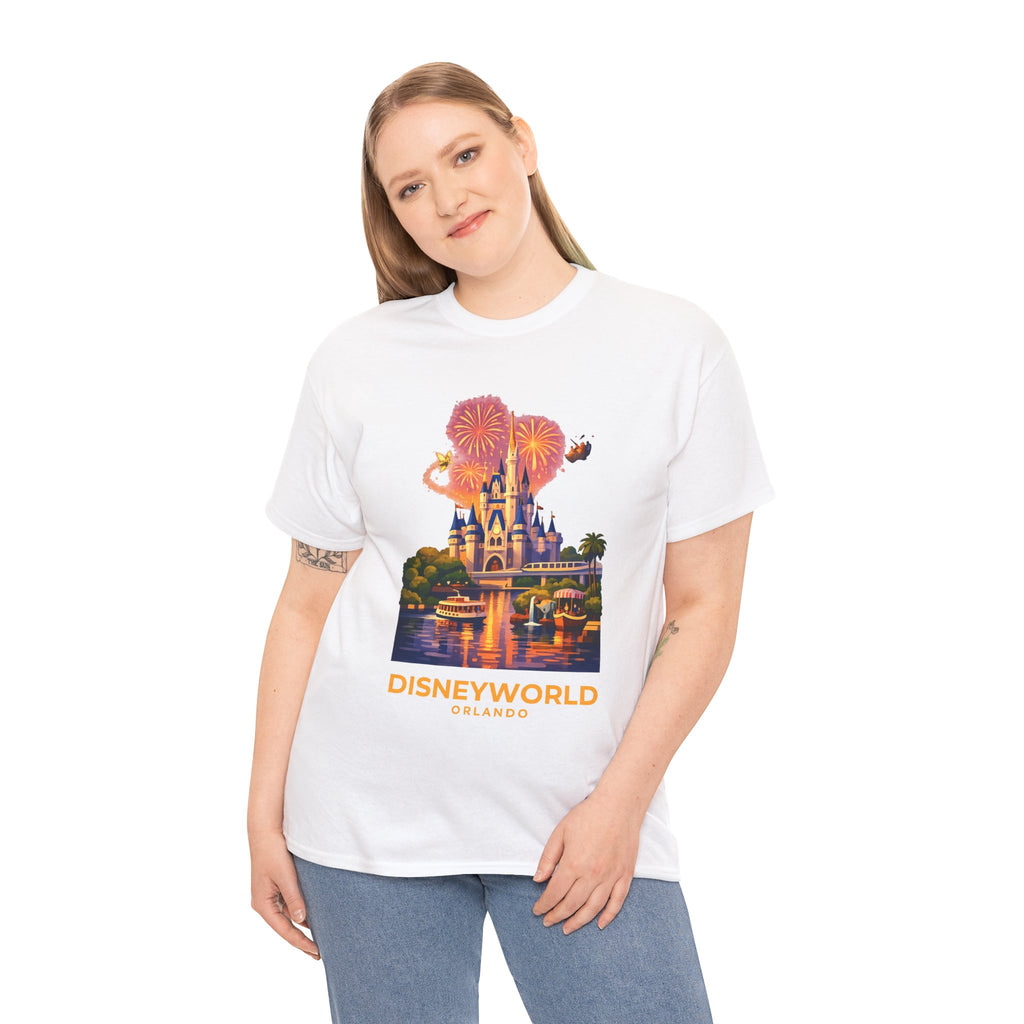 Disney World Castle Orlando Fireworks Cotton T‑Shirt