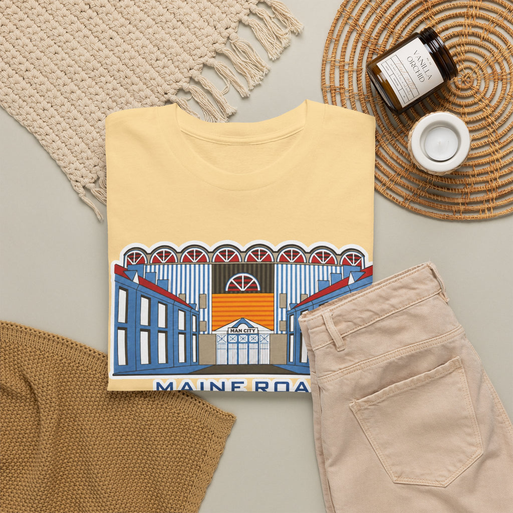 Maine Road Graphic Tee — 'Maine Road 1923–2003' Retro Stadium Cotton T‑Shirt