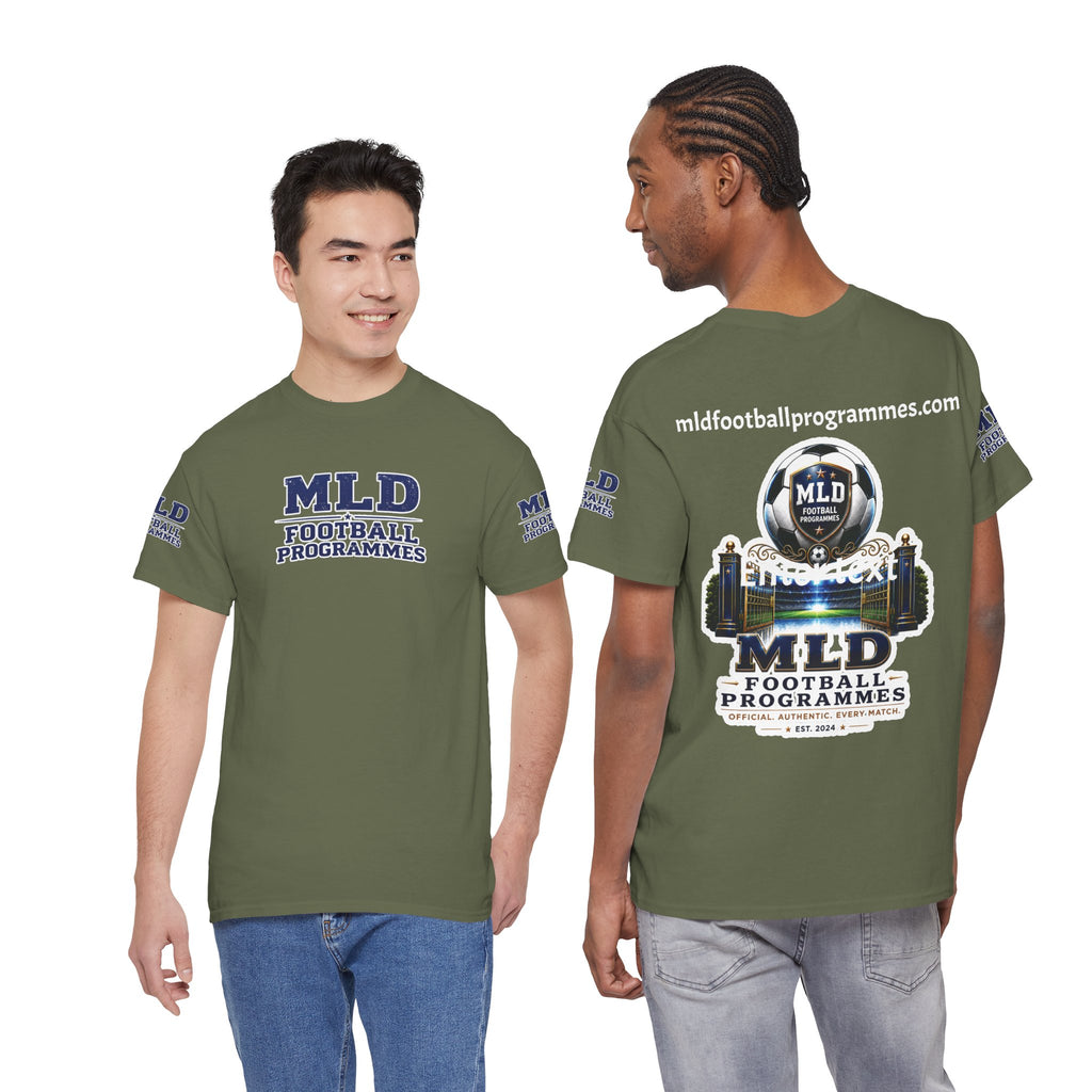 MLD Football Programmes Tee — Vintage Sports Logo Cotton T‑Shirt