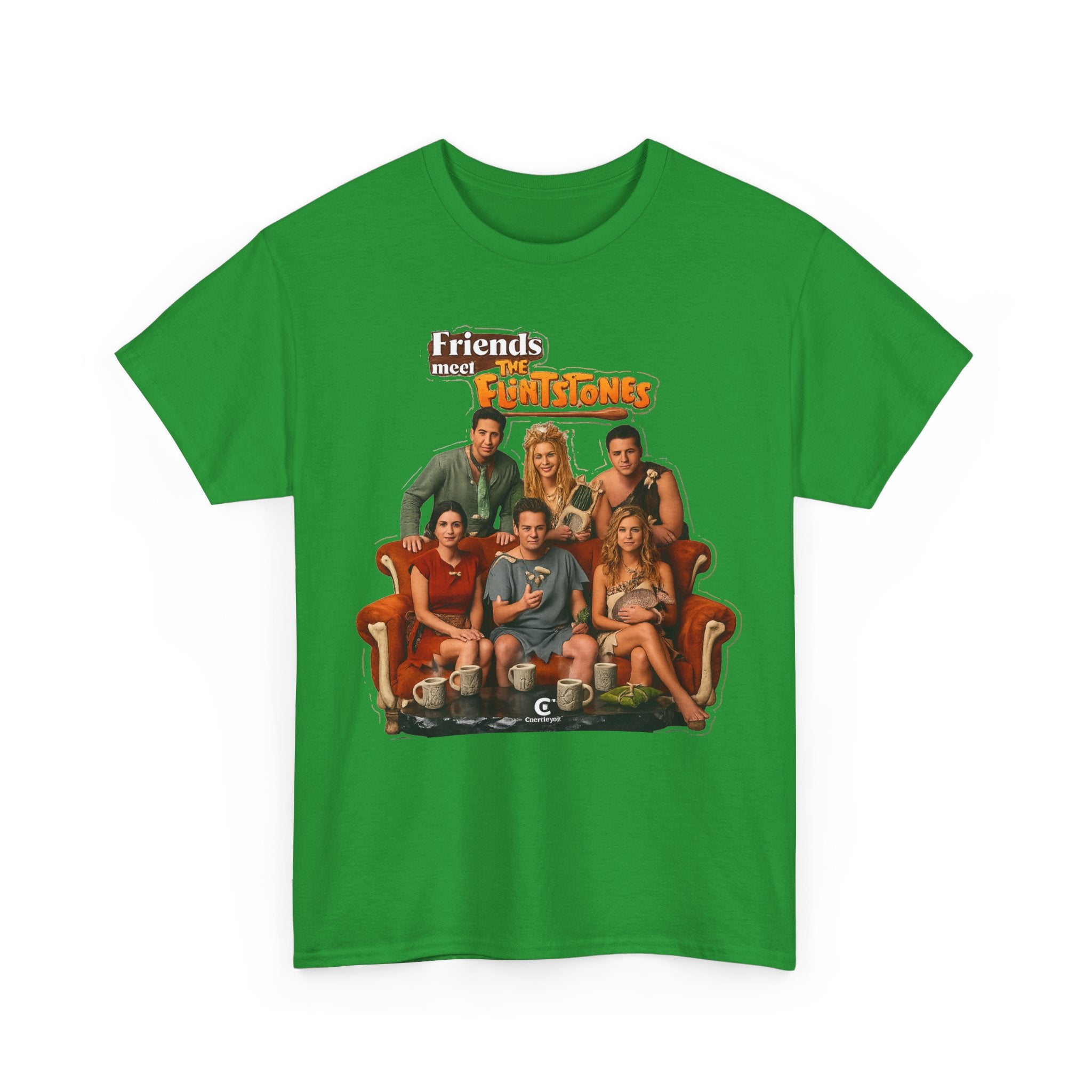 Friends meets the Flintstones TV Sitcom Cast Graphic Tee — 'Friends' Retro Couch Design