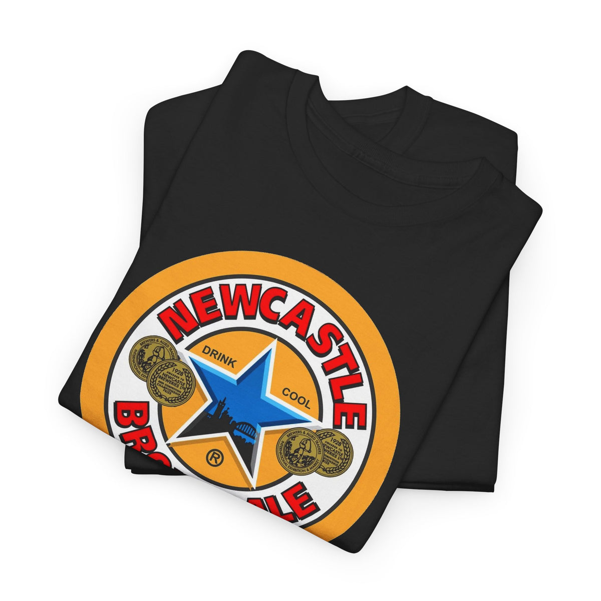 Newcastle Brown Ale Inspired Retro Logo Cotton T-Shirt