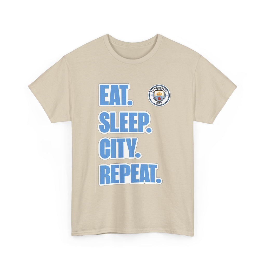 Eat. Sleep. City. Repeat. T‑Shirt — Manchester City Fan Tee