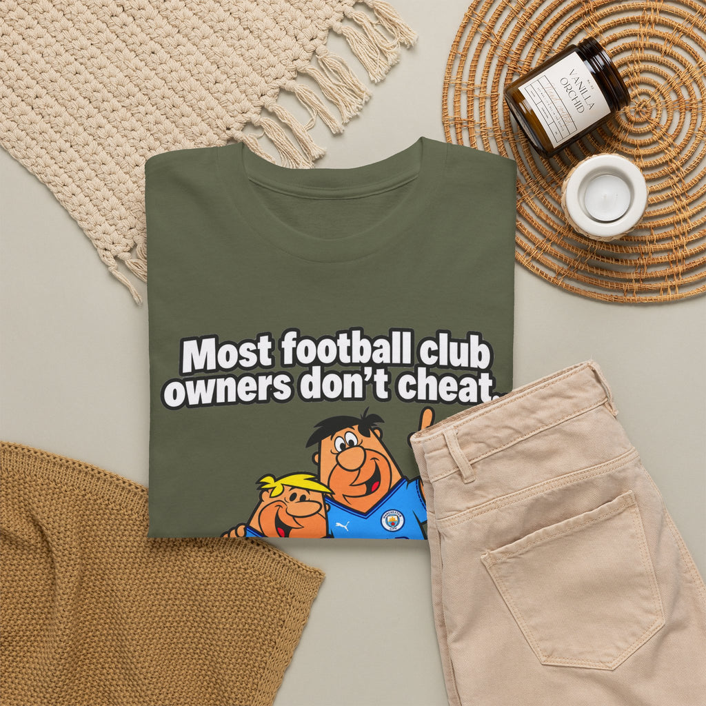 Manchester City Charges T‑Shirt — “Most Football Club Owners Don’t Cheat… but Abu Dhabi Dooo!”