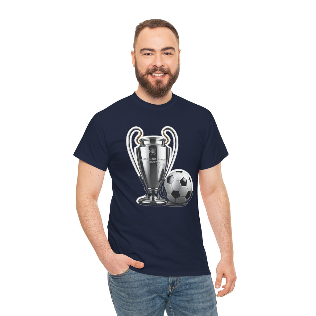 European Cup / Champions League Trophy & Ball Graphic Cotton T-Shirt