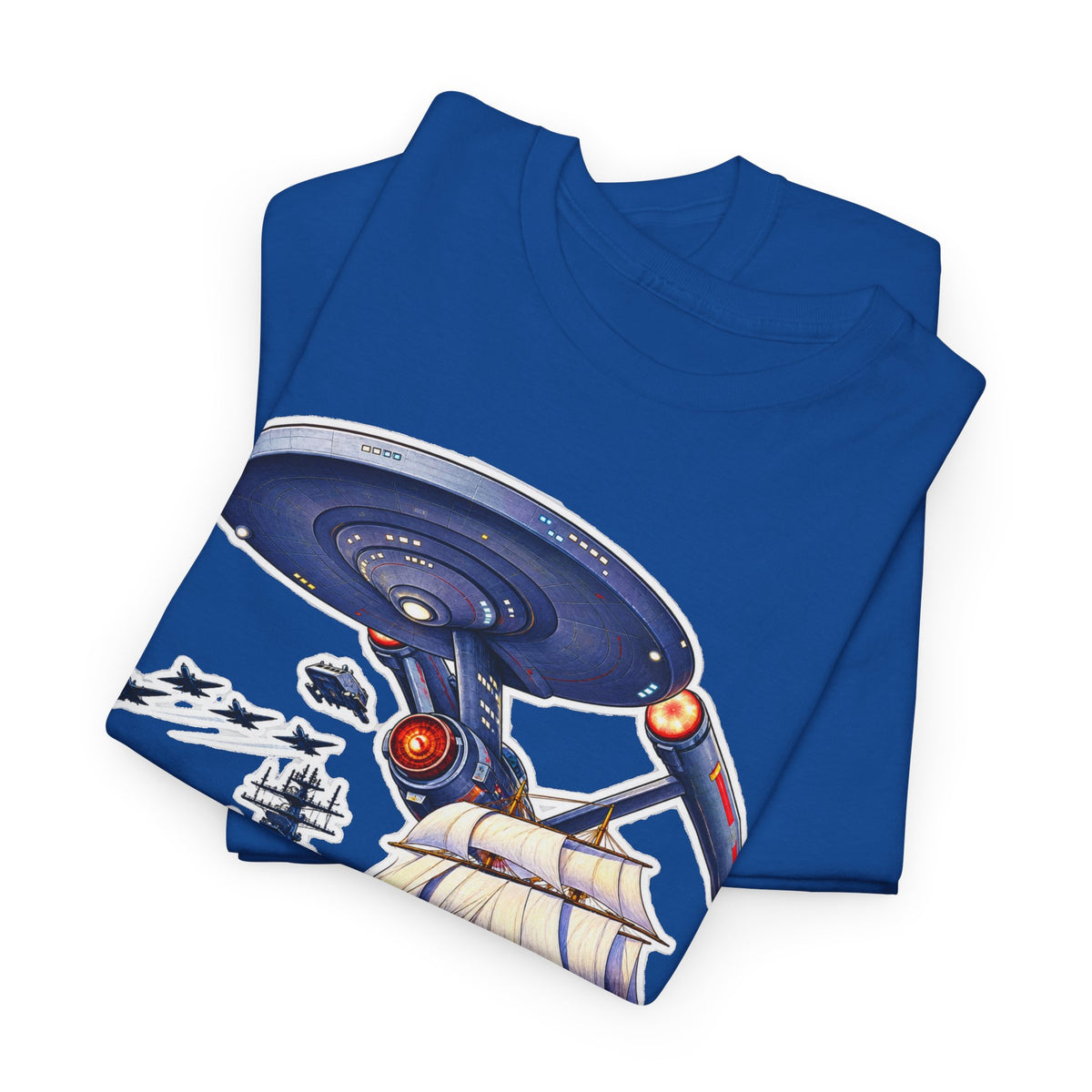 Nautical Starship Called Enterprise T-Shirt — Vintage Sailing Ship Meets Spaceship Graphic Tee