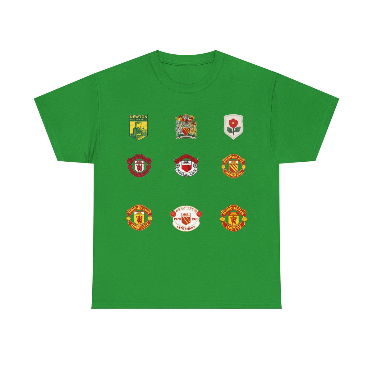 Manchester United T-Shirt — Vintage Football Club Badge Collage Tee