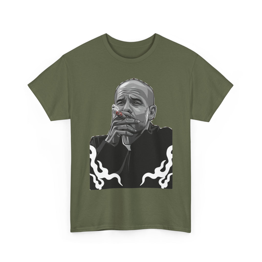 Pep Guardiola Smoking Portrait T‑Shirt — Moody Graphic Tee