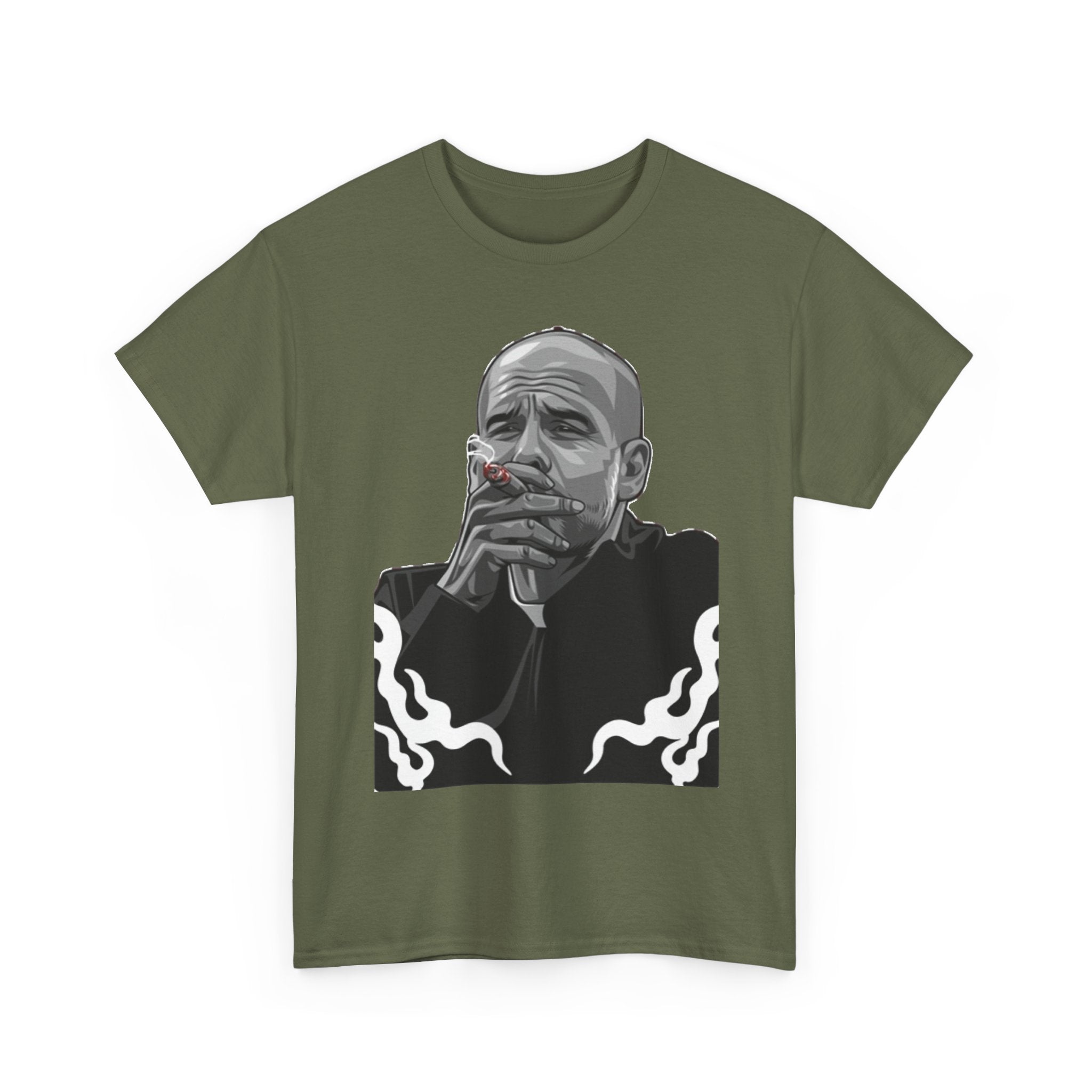 Pep Guardiola Smoking Portrait T‑Shirt — Moody Graphic Tee