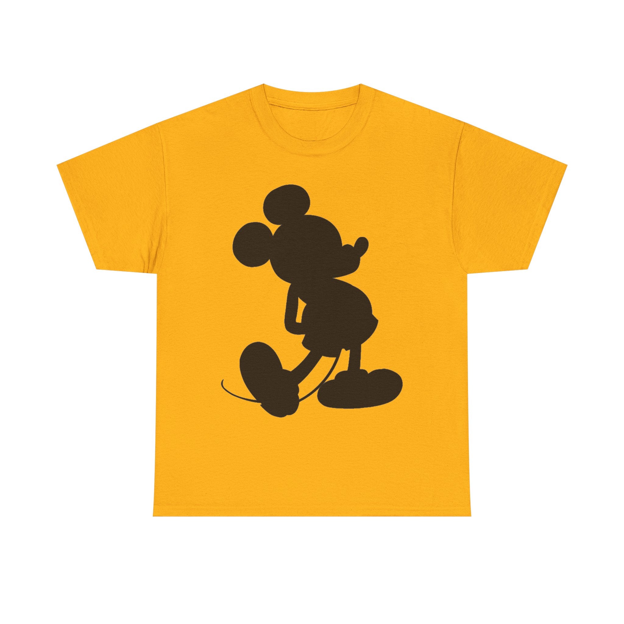 Mickey Mouse Silhouette Graphic Tee — Retro Cartoon Shadow T-Shirt