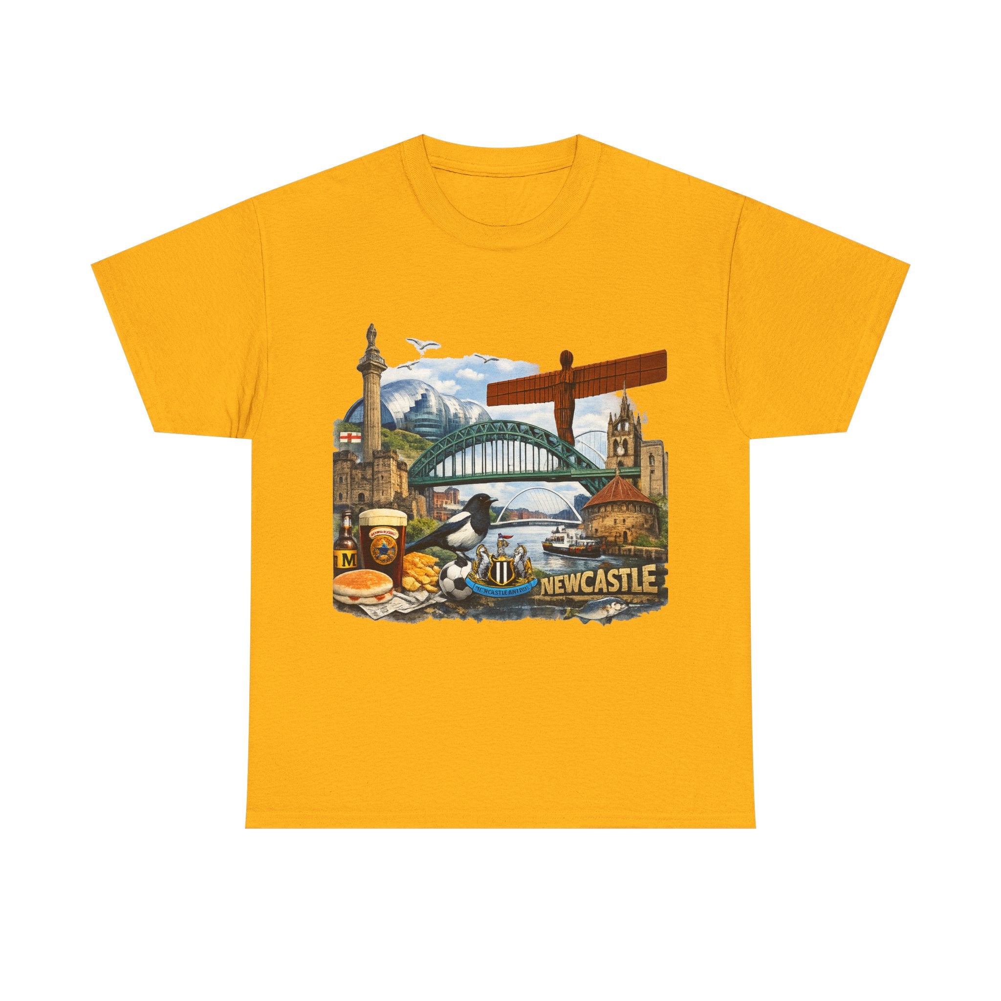 Newcastle Upon Tyne Landmark Tee — Vintage Cityscape T-Shirt