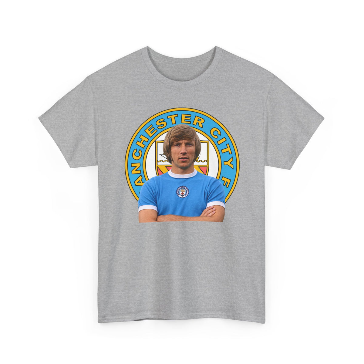 Colin Bell Manchester City Legend Cotton Tee — Retro Player Graphic
