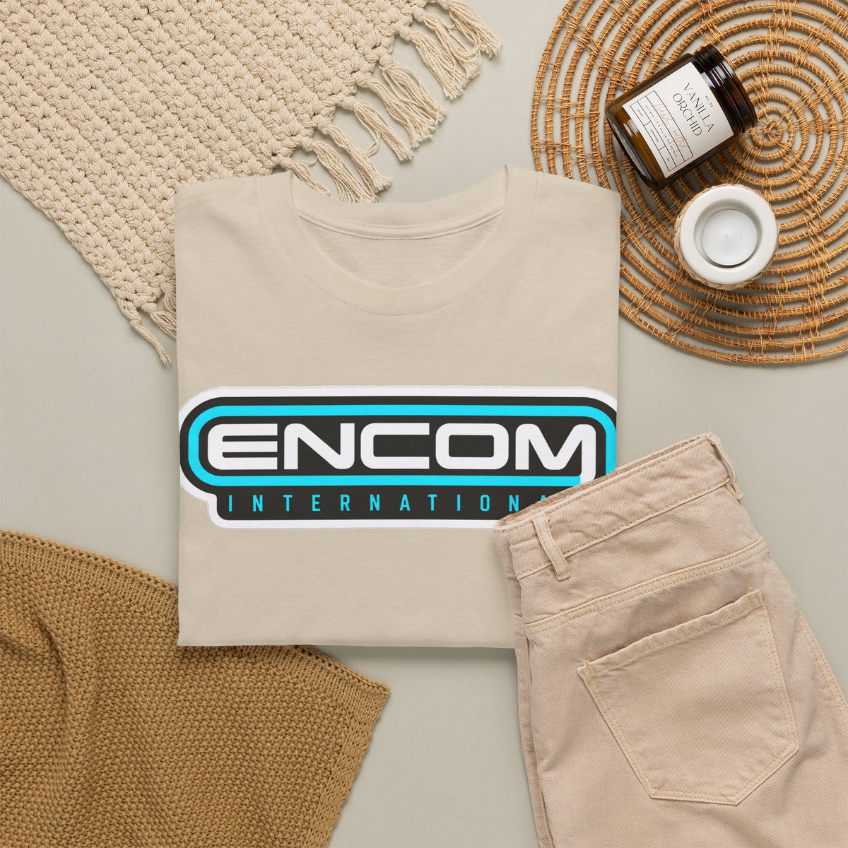 ENCOM International Logo Cotton T-Shirt — Retro Tech Gaming Tee