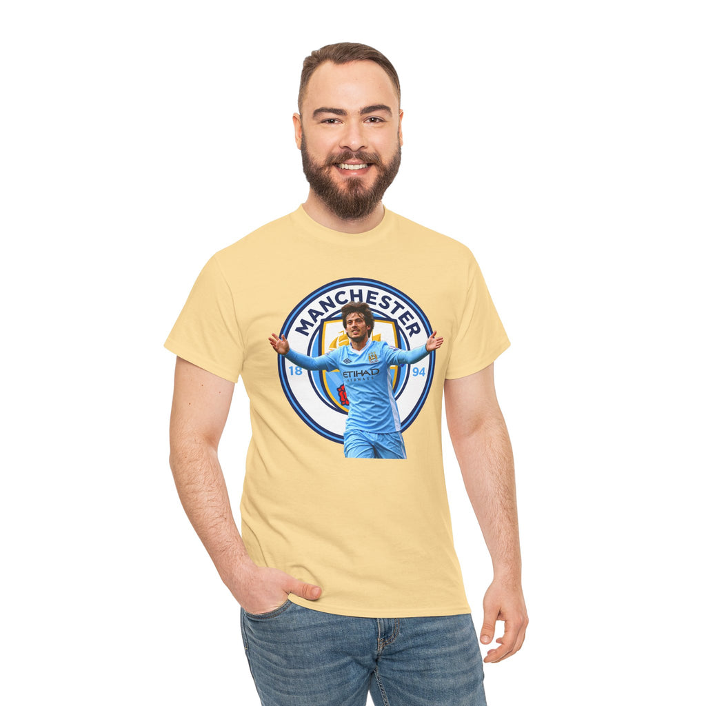 David Silva Manchester Legend Football Tee — Player Celebration Design