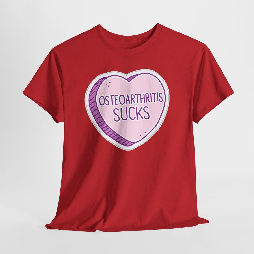 Osteoarthritis Sucks T-Shirt — Pink Heart Awareness Tee