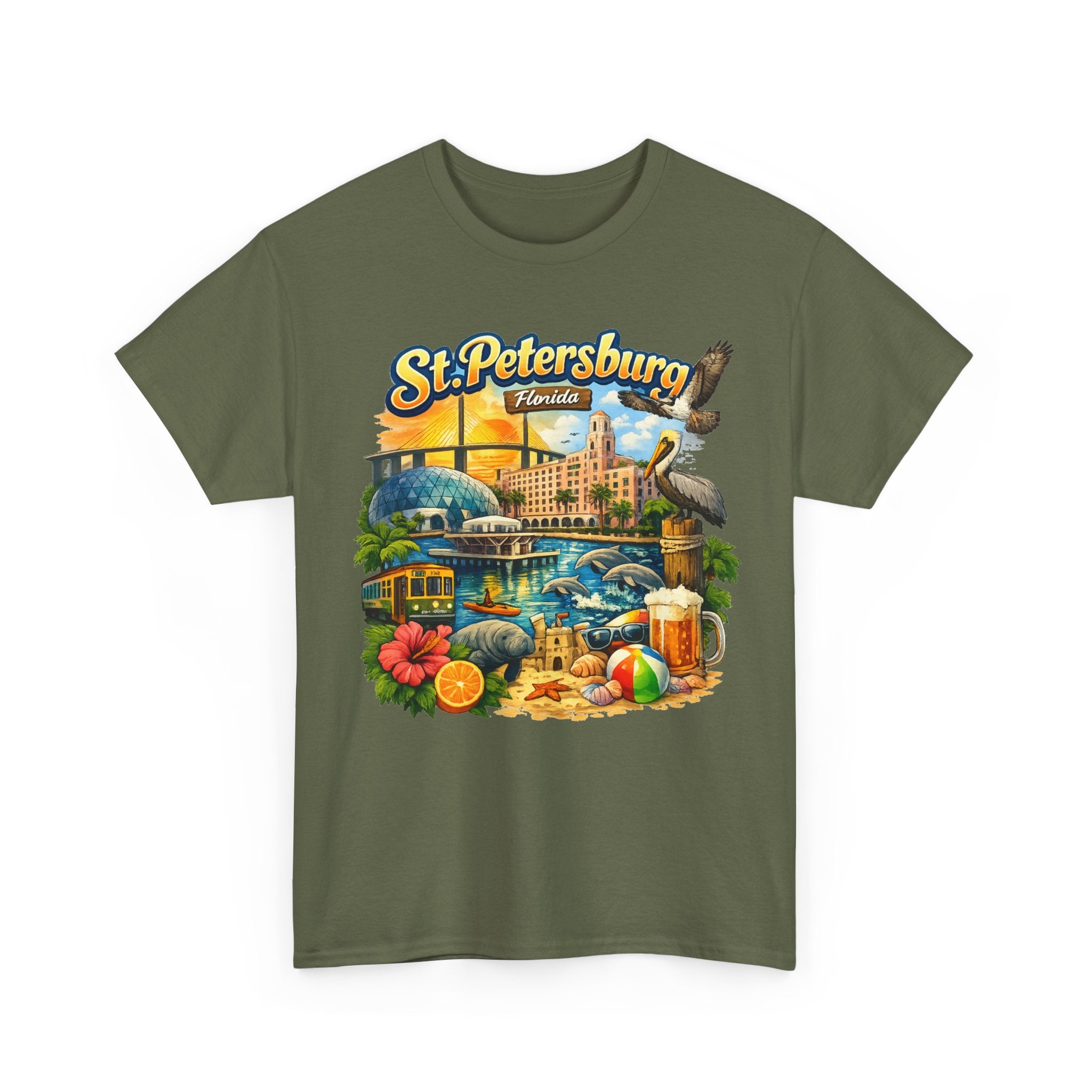 St. Petersburg Florida Retro Beach Scene T-Shirt