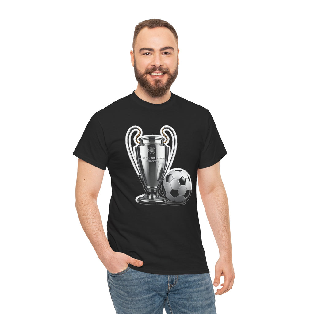European Cup / Champions League Trophy & Ball Graphic Cotton T-Shirt