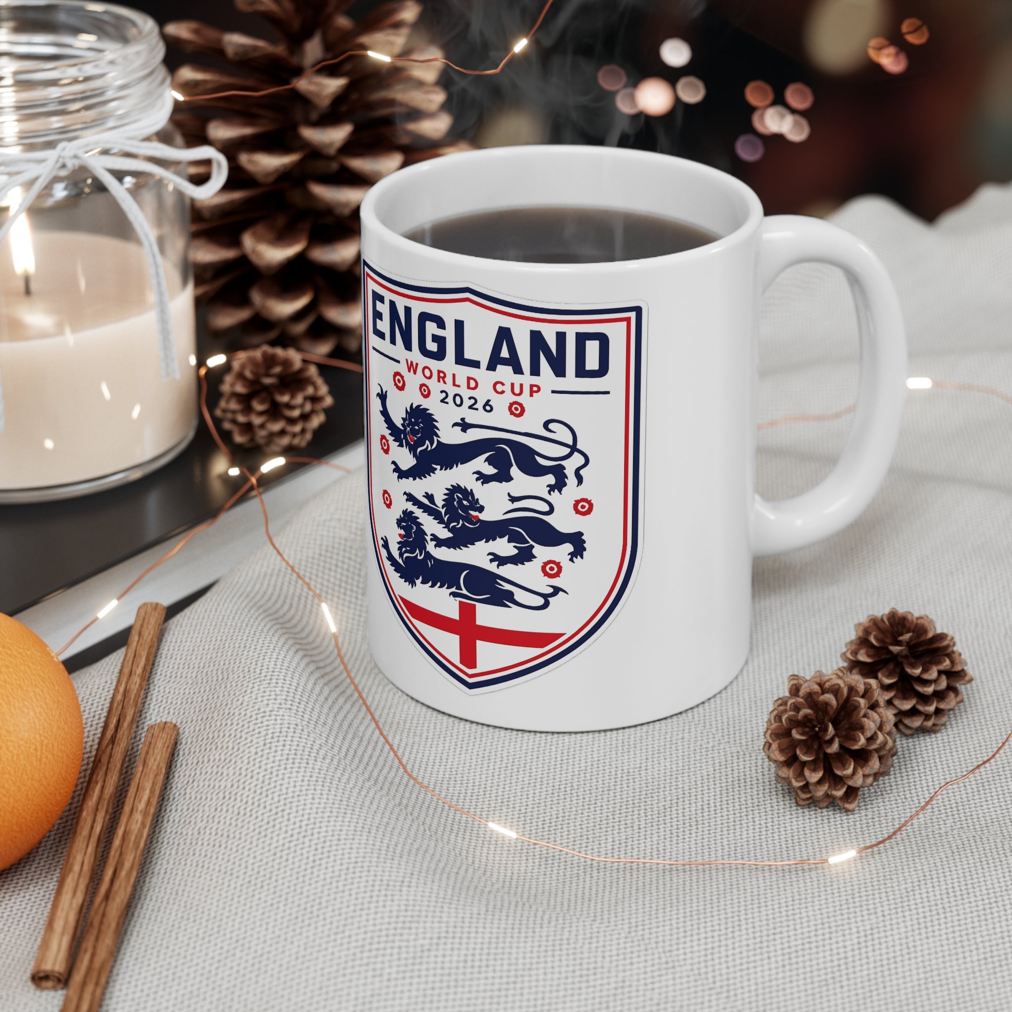 England World Cup 2026 Crest Mug — Ceramic Coffee Cup (11oz & 15oz)