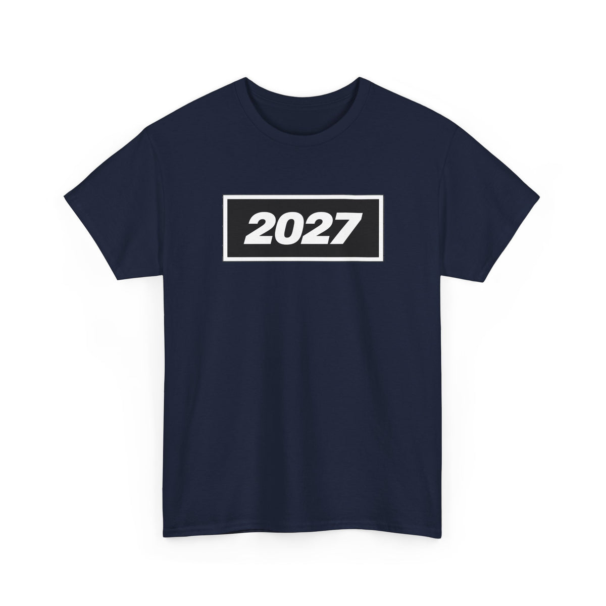 Oasis Inspired 2027 Graphic Tee — Minimal Year Rectangle T‑Shirt for New Year Celebrations