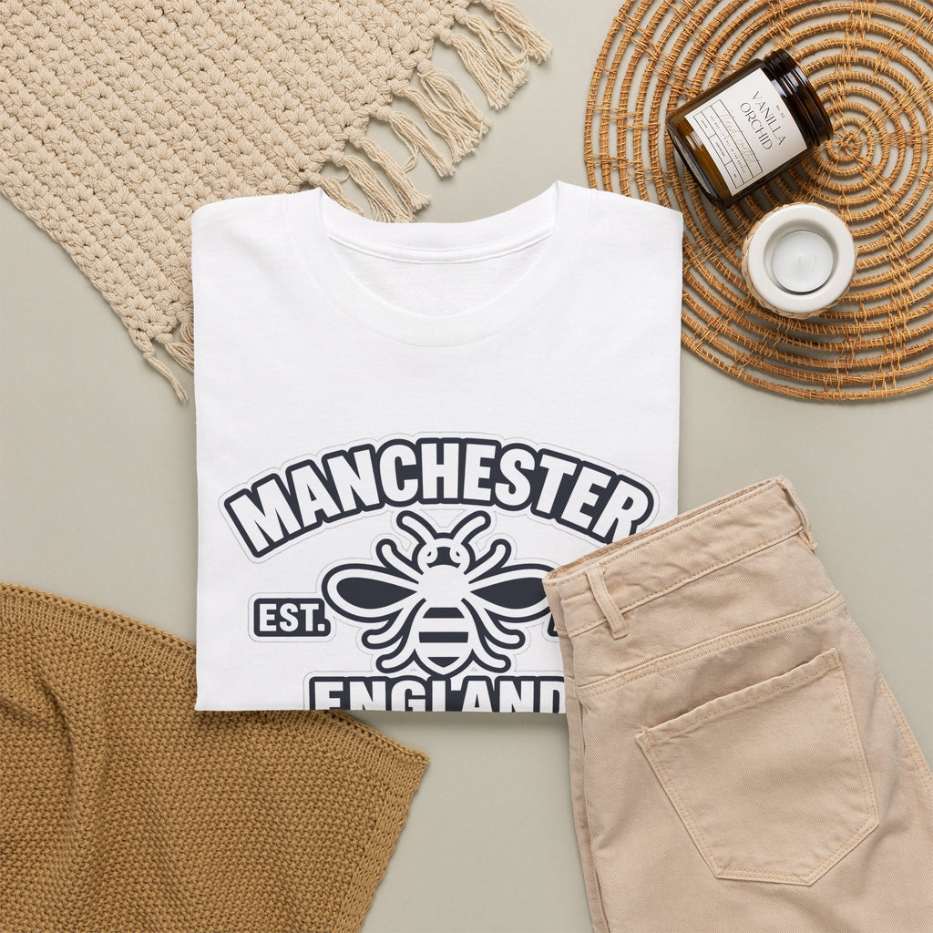Manchester Bee Cotton T-Shirt – Established 1979 England Graphic Tee