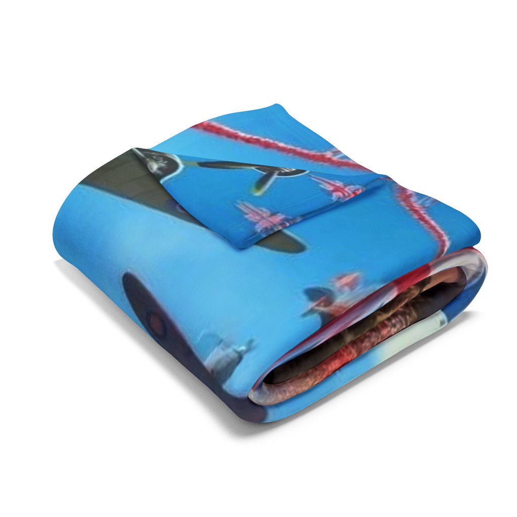 Union Jack Victory Fleece Blanket — Vintage WWII London Memorial Scene