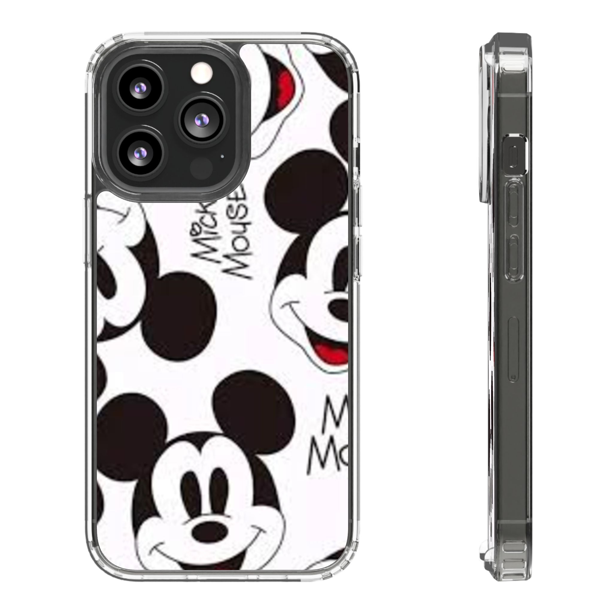 Mickey Mouse Clear Phone Case – Retro Cartoon Pattern Clear Case