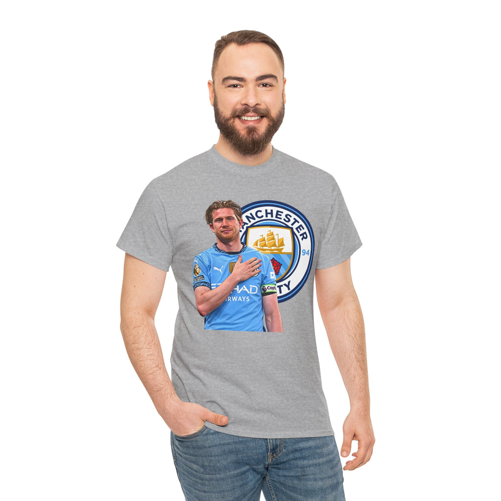 Kevin De Bruyne Manchester City Legend Cotton T-Shirt — Player Tribute Tee (Heart Badge Design)