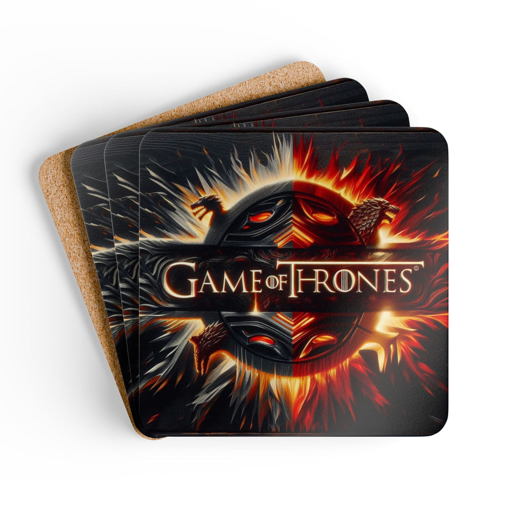 Game of Thrones Sigil Fire & Ice Design Cork Coaster Set