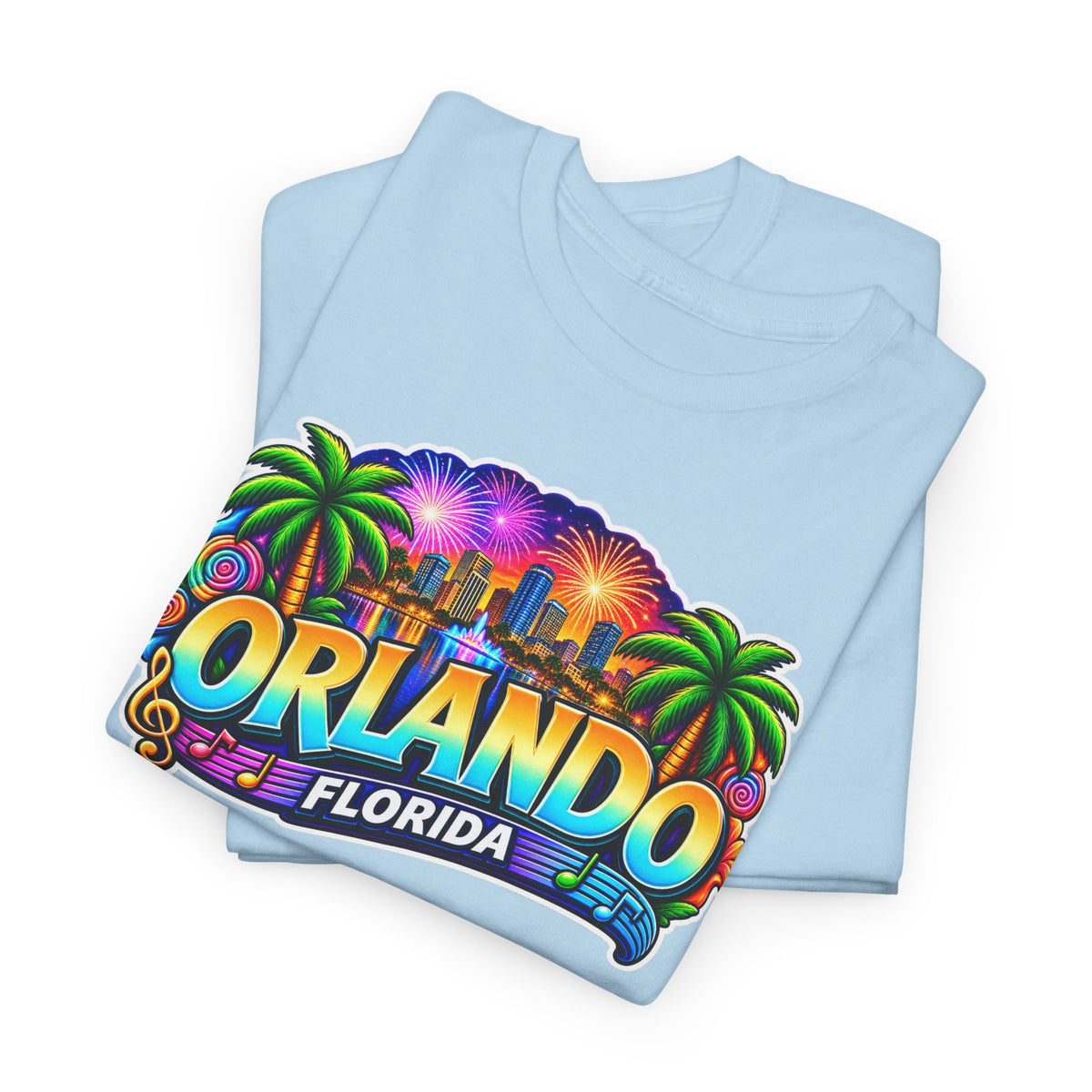 Orlando Florida Retro Sunset Palm Cotton T-Shirt