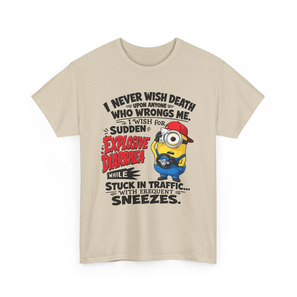 Funny Minion Traffic Tee — "Explosive Diarrhea" Humorous Graphic T-Shirt