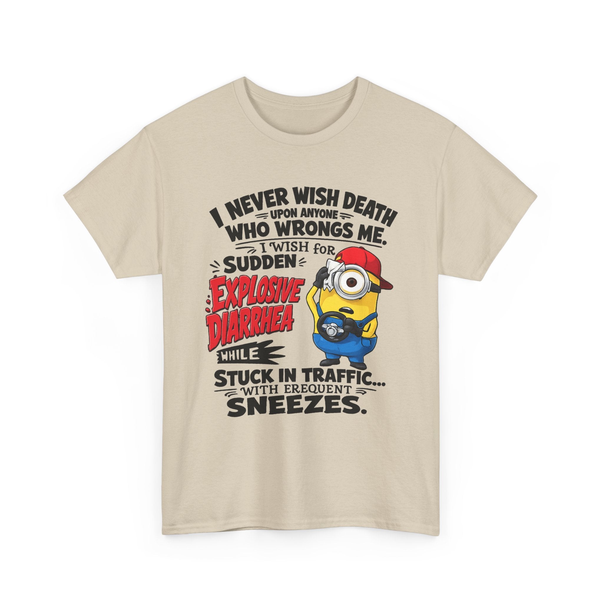 Funny Minion Traffic Tee — "Explosive Diarrhea" Humorous Graphic T-Shirt