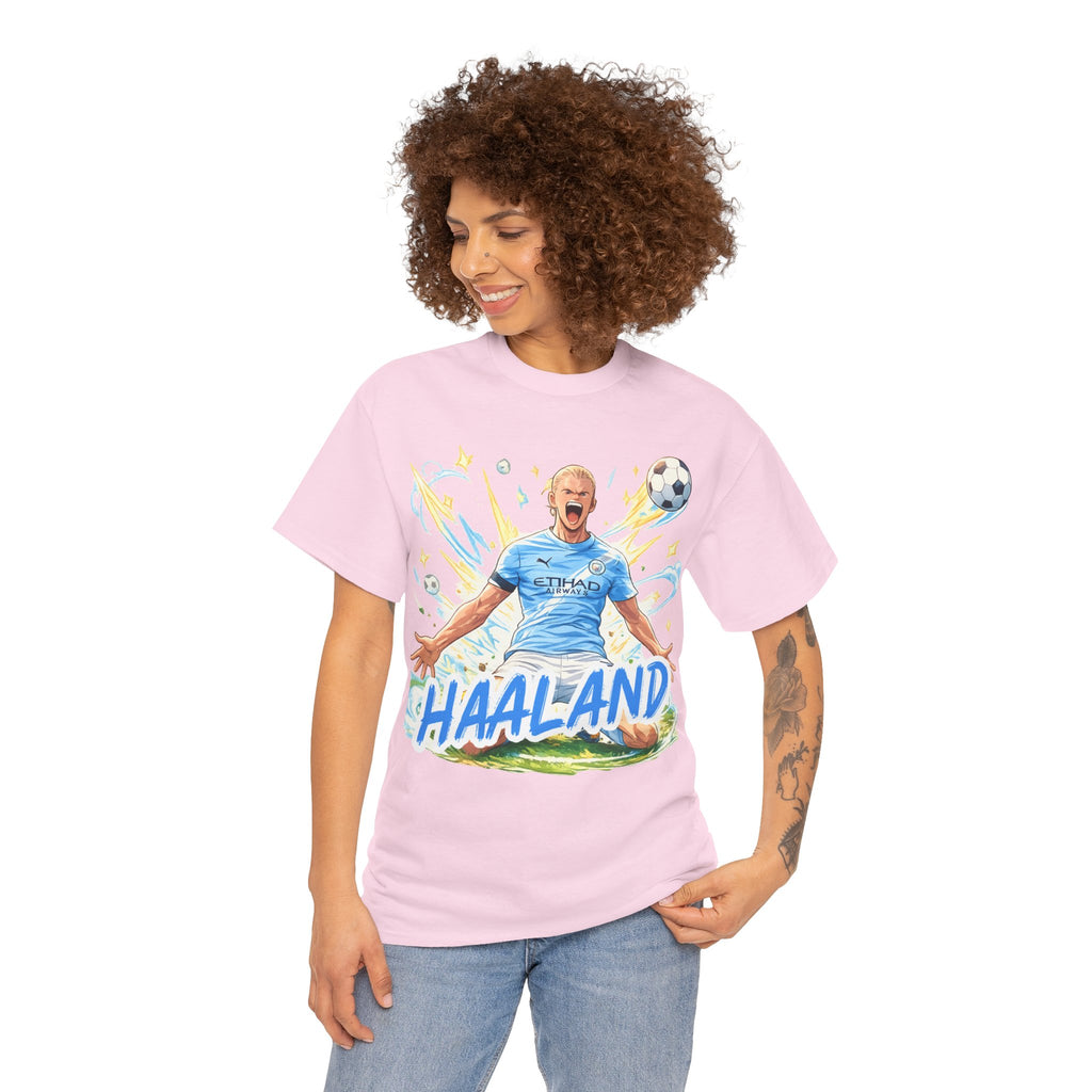 Erling Haaland Anime Fan Tee — Celebratory Football Player Graphic T-Shirt