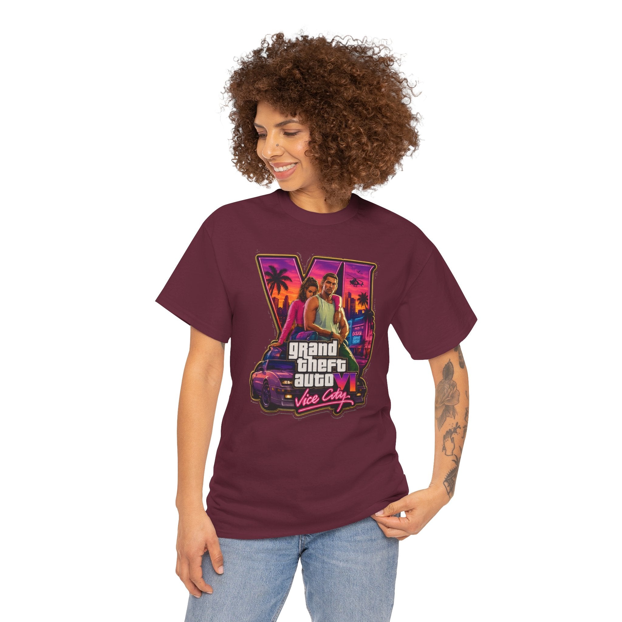 Grand Theft Auto Vice City Retro Logo Tee / Cotton T-Shirt
