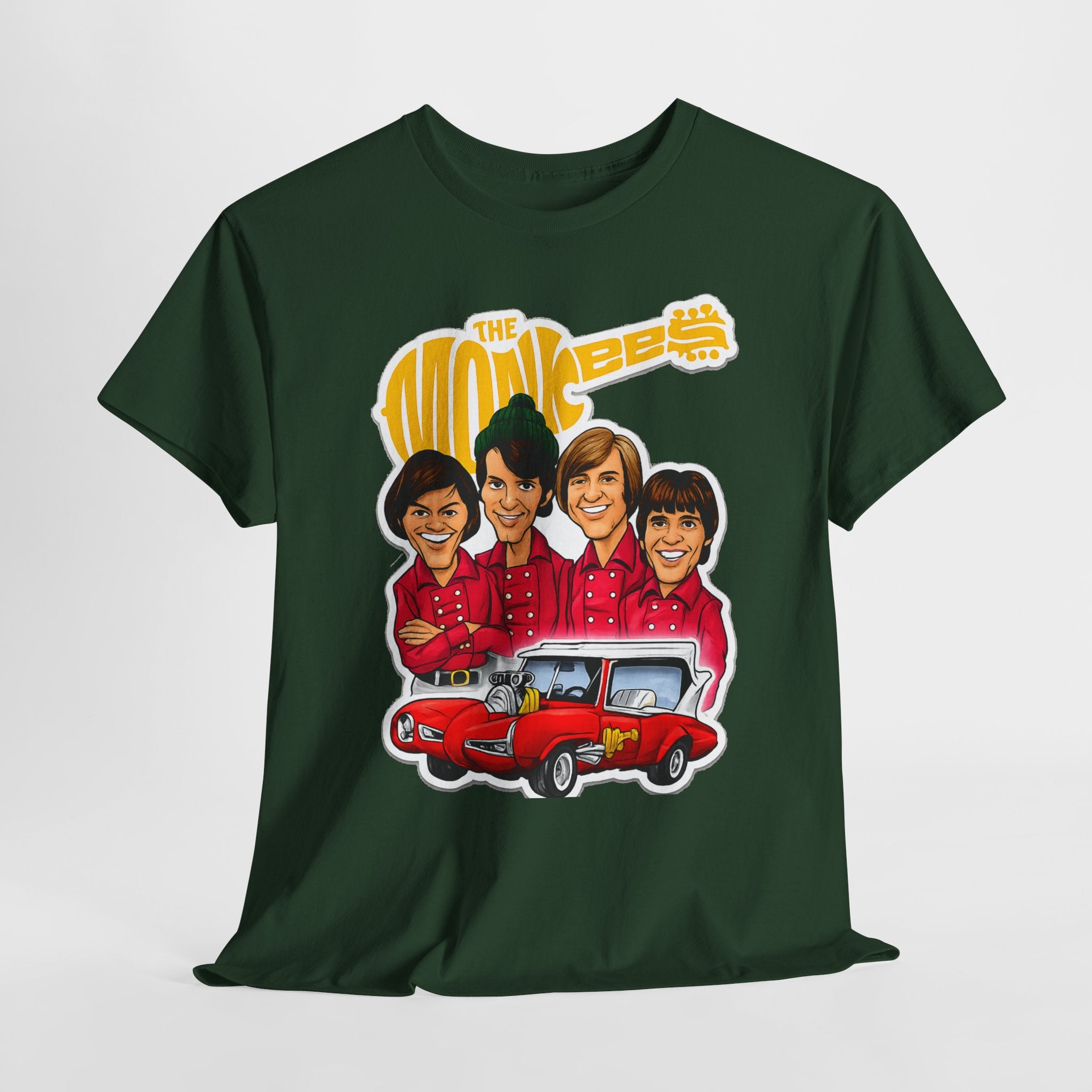 The Monkees Retro Band Tee — Colorful Car Cartoon Graphic