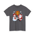 Manchester United Christmas Cotton Tee — Santa & Snowman Football Holiday Shirt