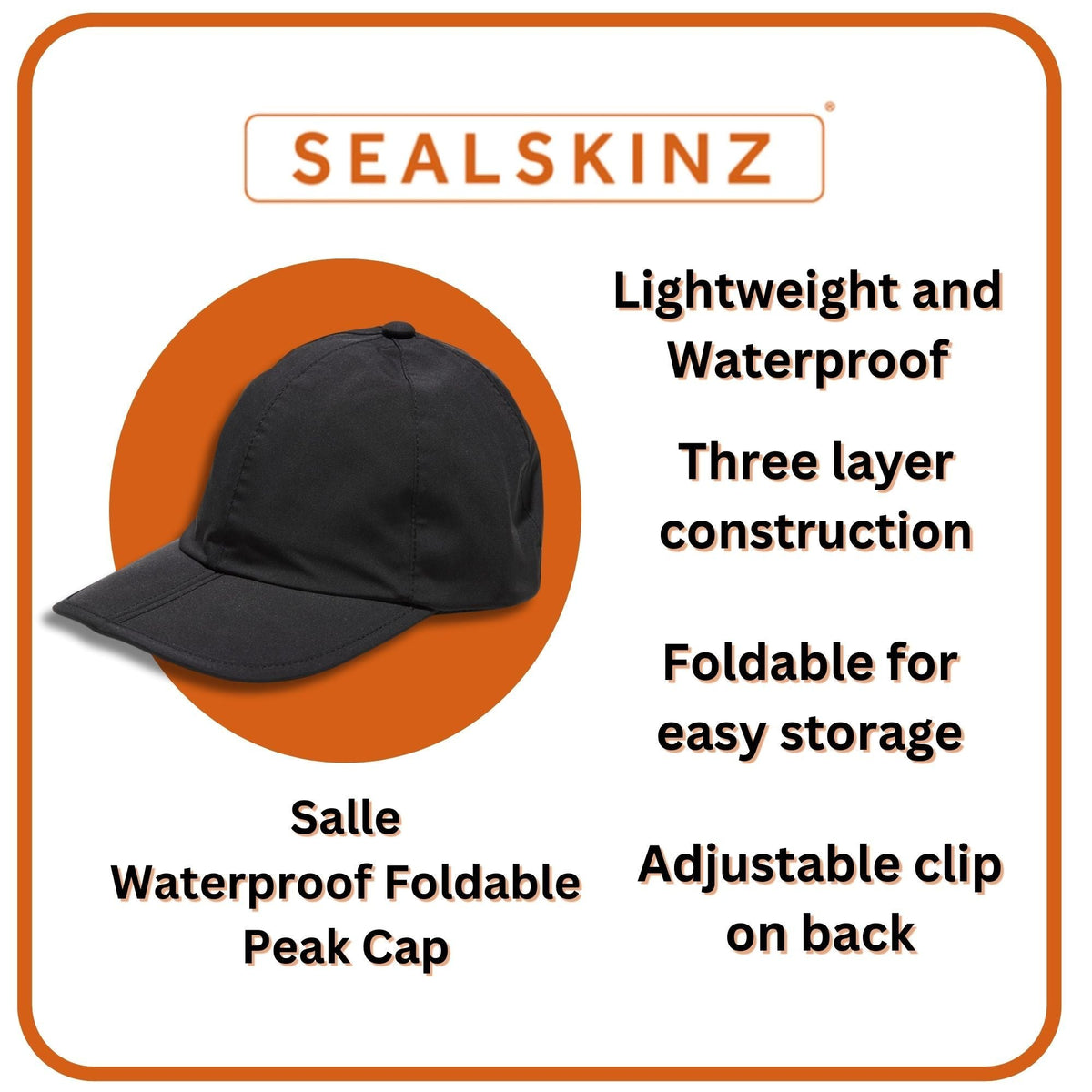 Mens Waterproof Foldable Peak Cap