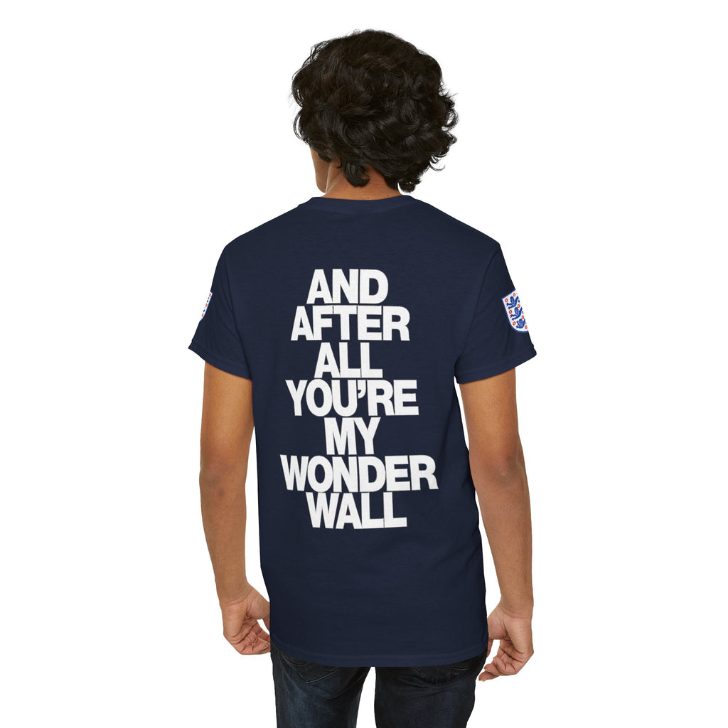 England Football Tee — "And After All You're My Wonderwall" Lyrics Tee